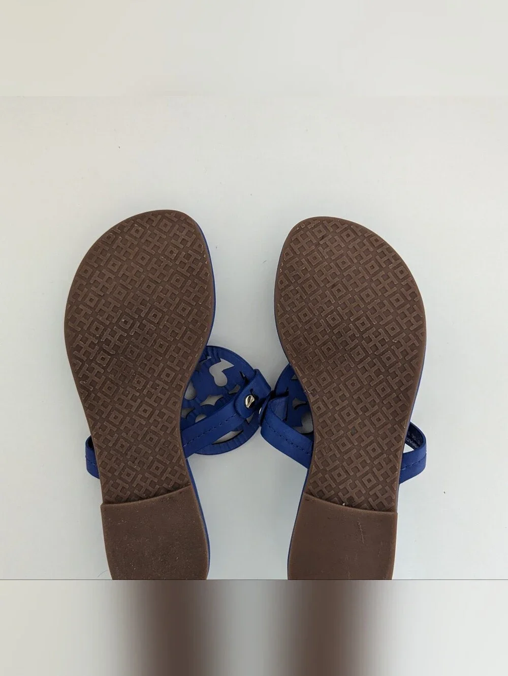 Tory Burch Miller Sandal In Blue Leather Size 5.5